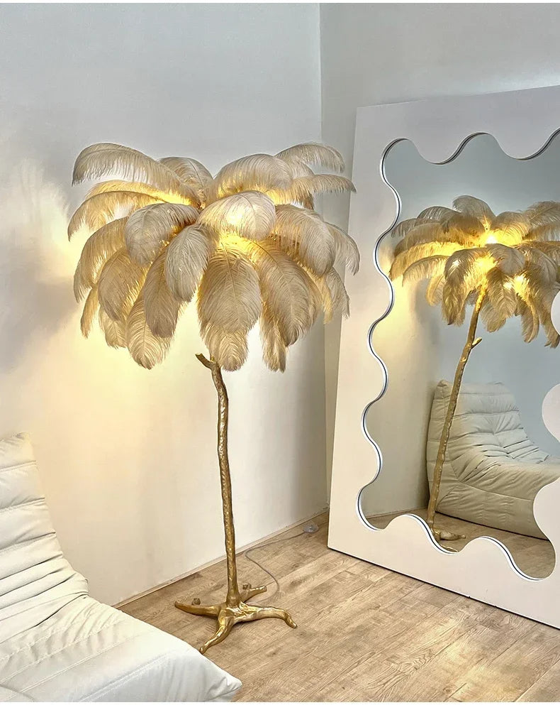 Nordic Feather Floor Lamp – Luxurious Elegance for Modern Spaces