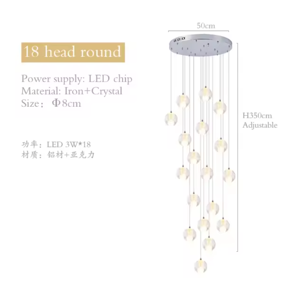 Spiral Crystal LED Chandelier