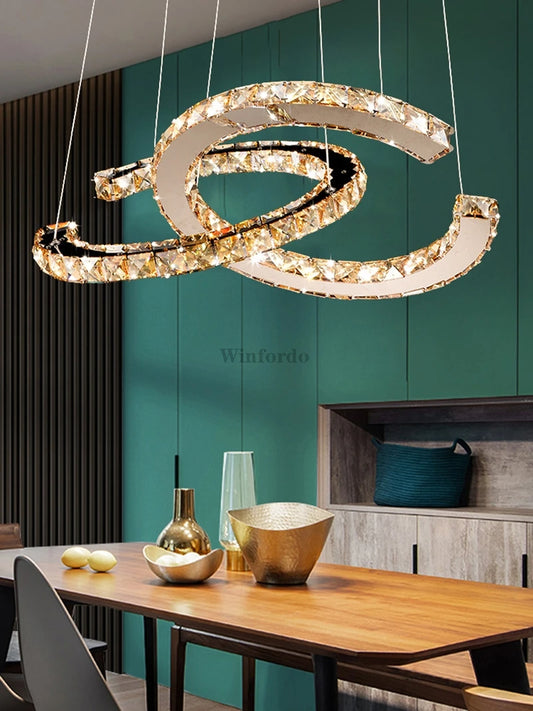 Pendant Crystal LED Chandelier – Elegance in Every Sparkle