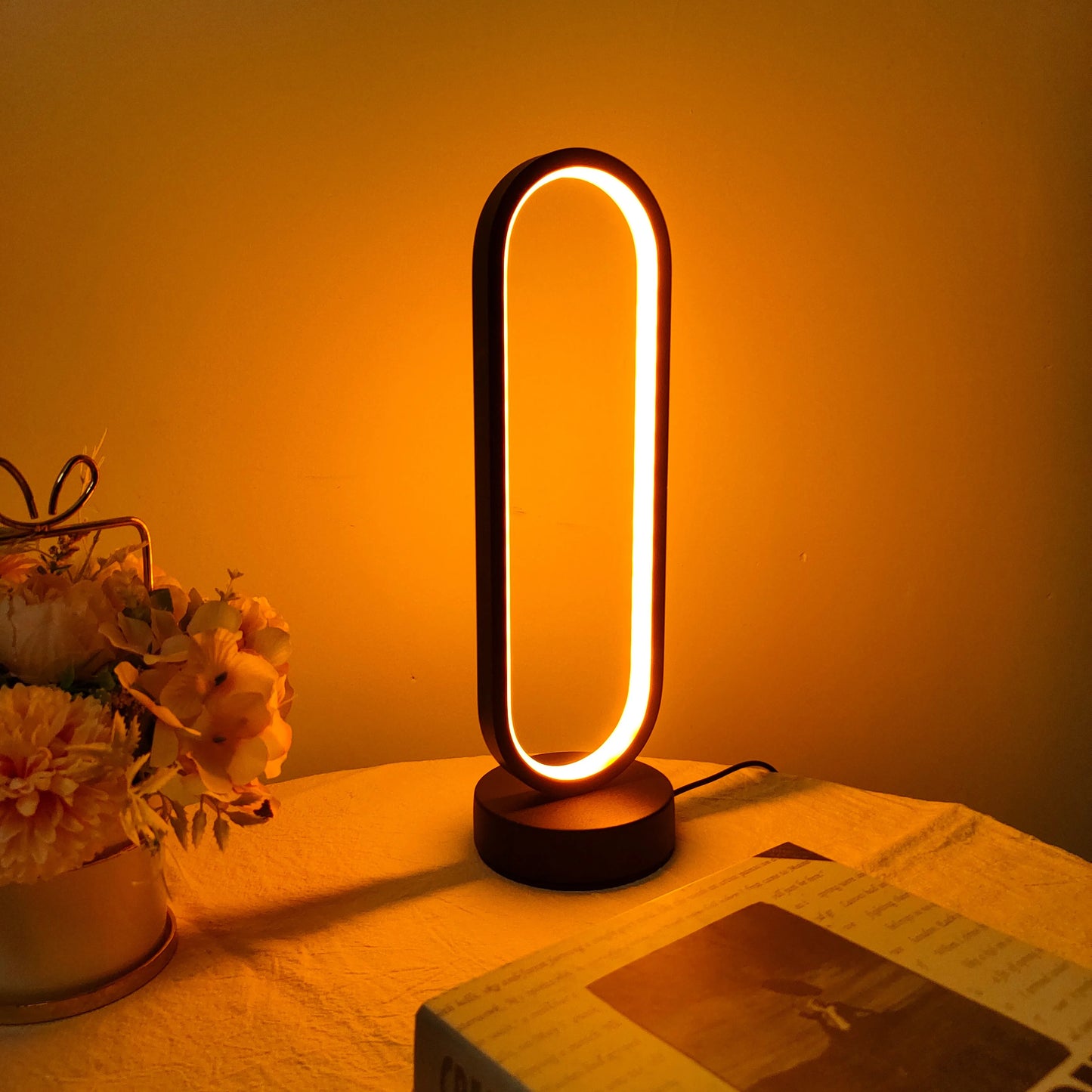 LED Ring Bedside Lamp – Elegance and Versatility for Any Room