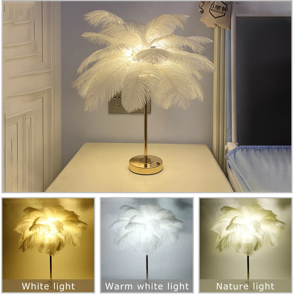 2022 New Touch Control Feather Table Lamp – Elegance at Your Fingertips