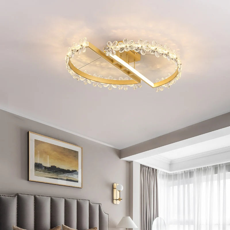 Nordic Crystal Flower LED Ceiling Light – Modern Elegance for Every Room