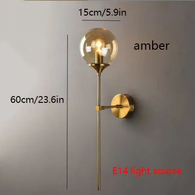 Nordic Modern LED Glass Ball Wall Lamp