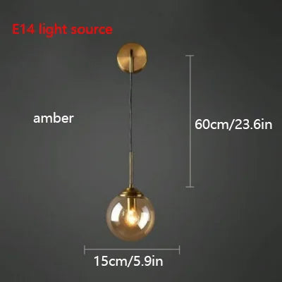 Nordic Modern LED Glass Ball Wall Lamp