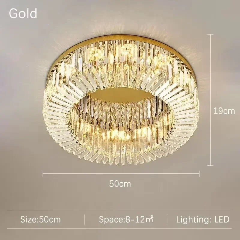 Luxury Crystal LED Ceiling Lamp – A Statement of Elegance and Simplicity