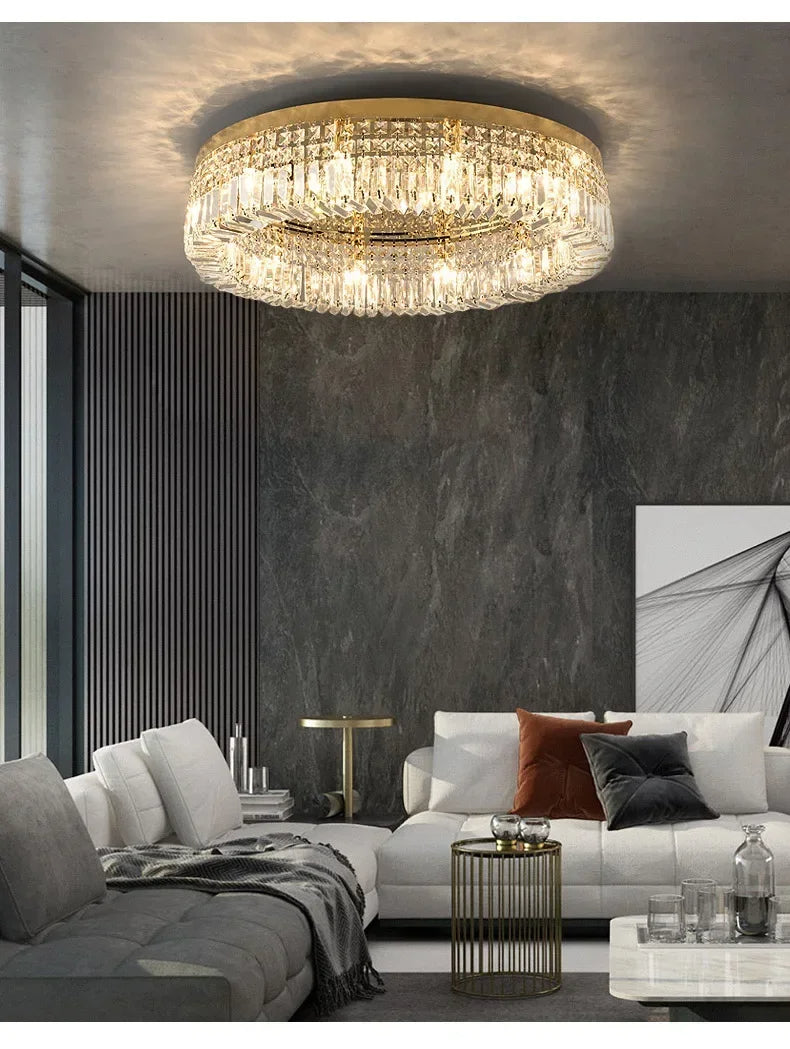 Luxury Crystal LED Ceiling Lamp – A Statement of Elegance and Simplicity