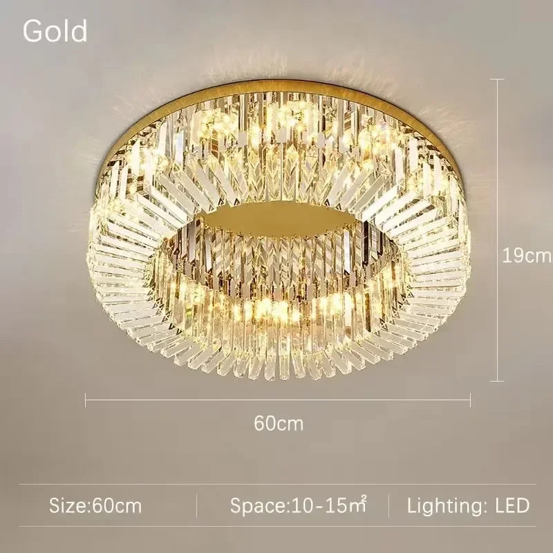 Luxury Crystal LED Ceiling Lamp – A Statement of Elegance and Simplicity