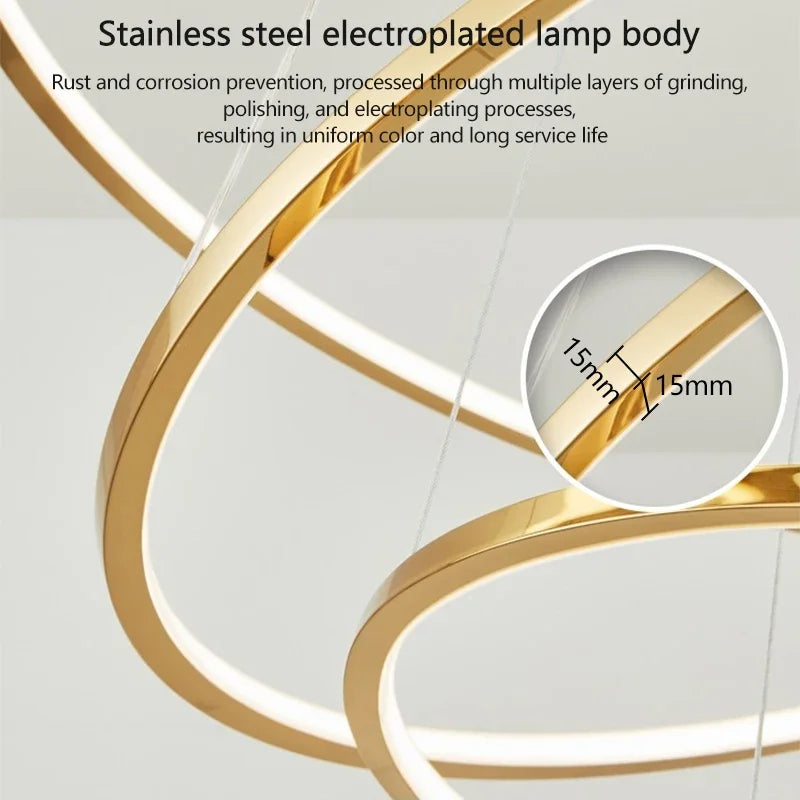 Modern Gold LED Pendant Lamp – Luxury and Elegance