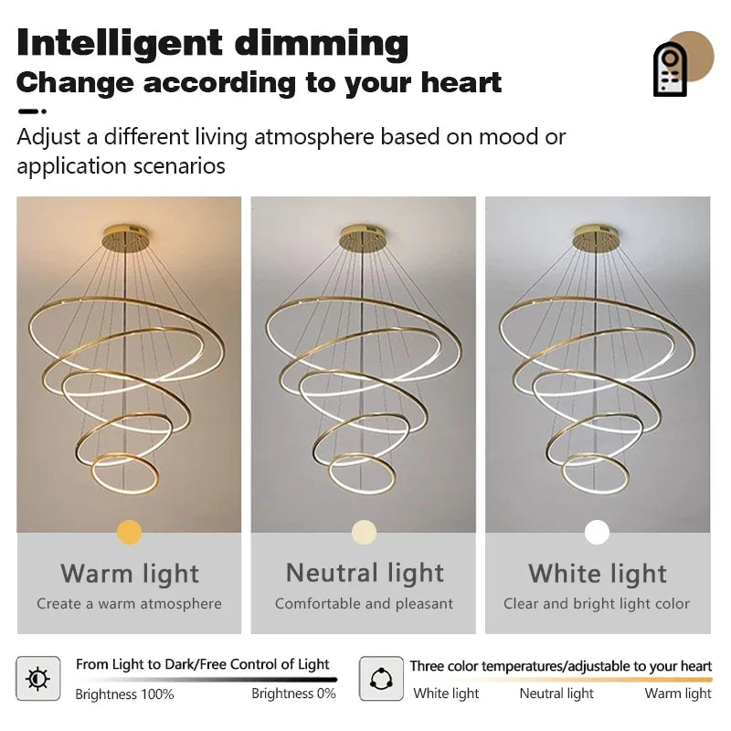 Modern Gold LED Pendant Lamp – Luxury and Elegance