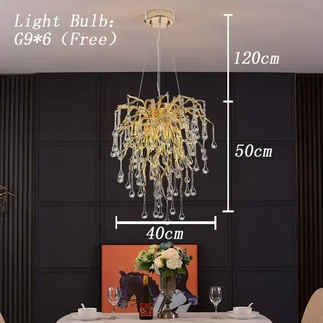 Luxury Crystal Chandelier with Golden Base