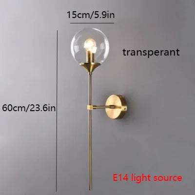 Nordic Modern LED Glass Ball Wall Lamp