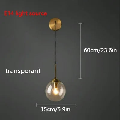 Nordic Modern LED Glass Ball Wall Lamp