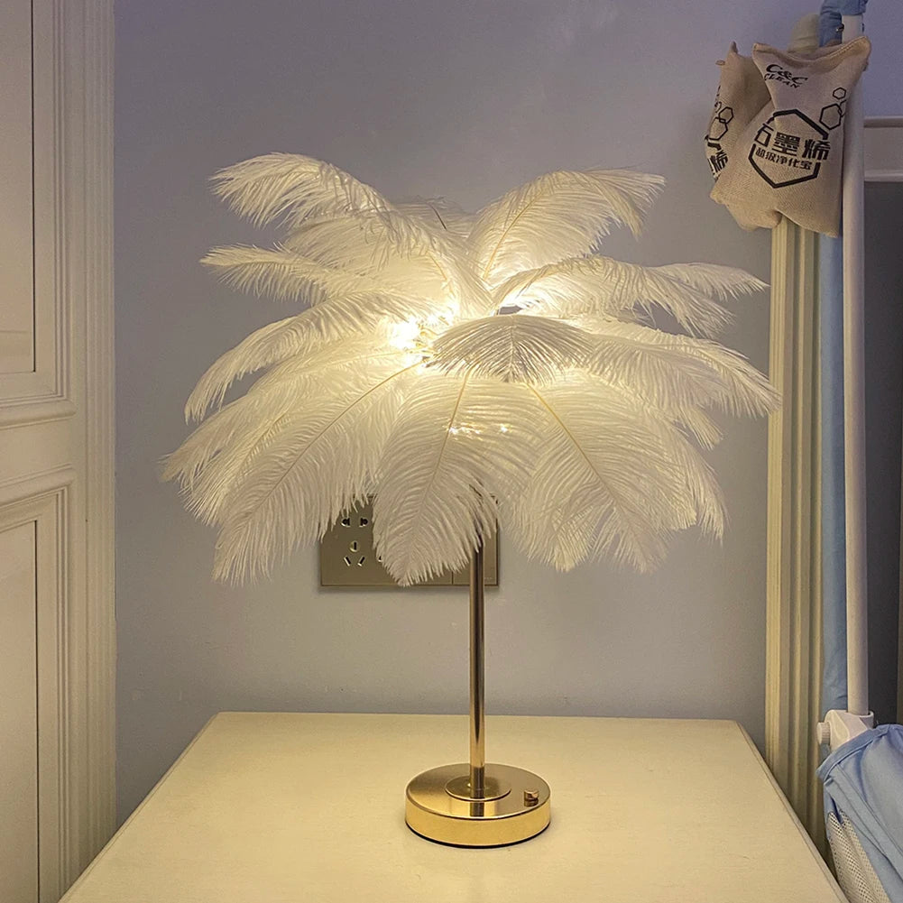 2022 New Touch Control Feather Table Lamp – Elegance at Your Fingertips